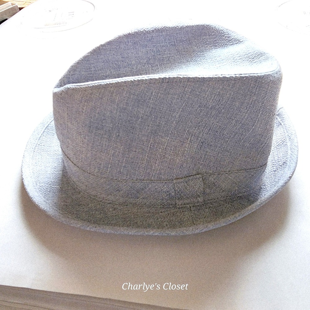 Dove Gray Fedora Hat OS NWOT Gray Woven Short Brim Trilby Dapper Bespoke Summer